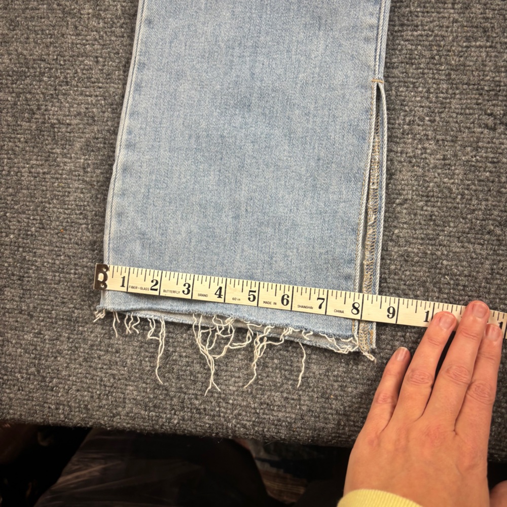 Böhme Women’s Light Wash Denim Bootcut Jeans Split Hem Raw hem size: 25 - Picture 10 of 12